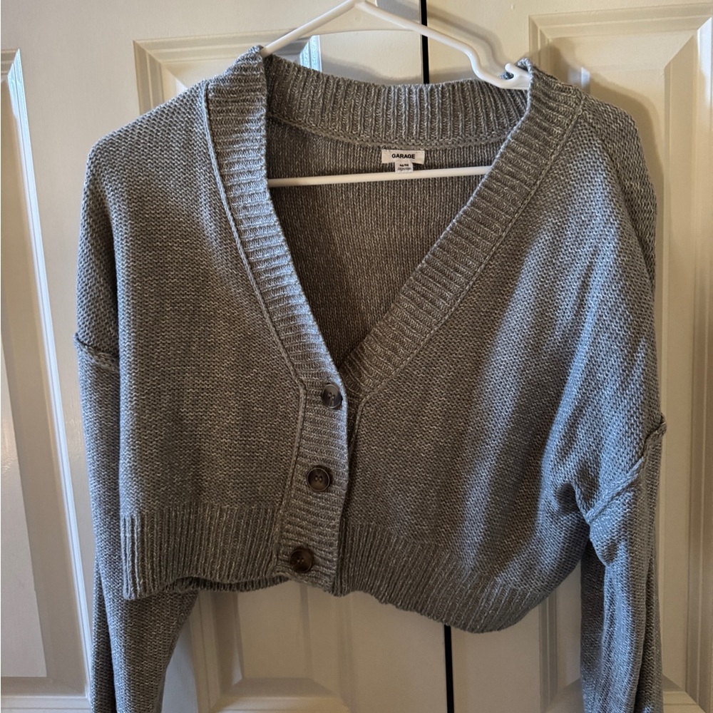 Garage Grey Cropped Sweater